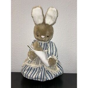 Wallace Berrie Plush Vintage Styrofoam Bunny Rabbit Mom &Baby Music